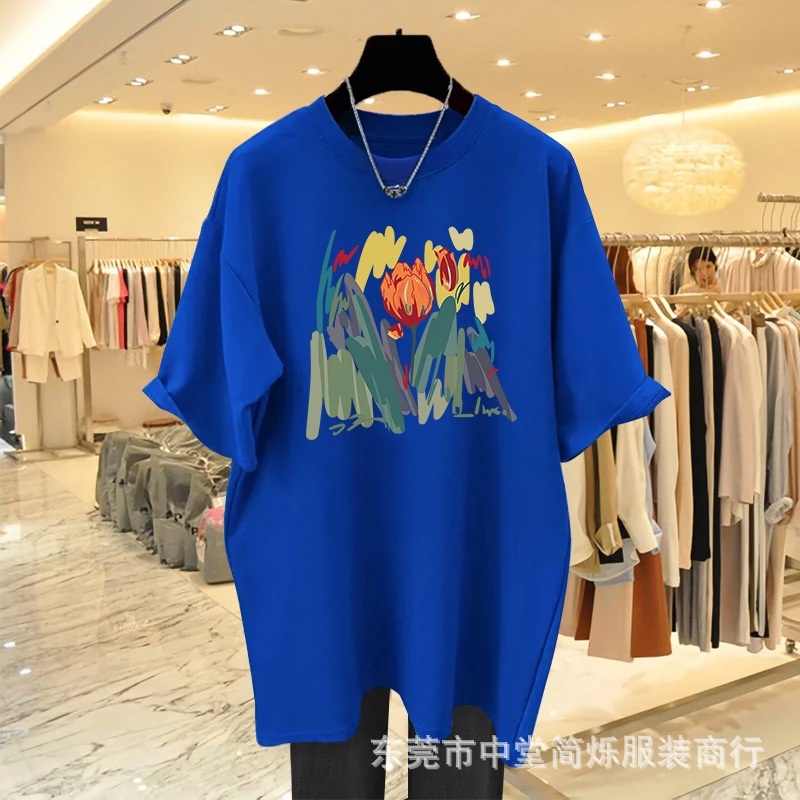 Áo Thun Cotton Cổ Tròn Tay Ngắn Phong Cách Hàn Quốc Thời Trang Mới 2023 Dành Cho Bạn Nữ