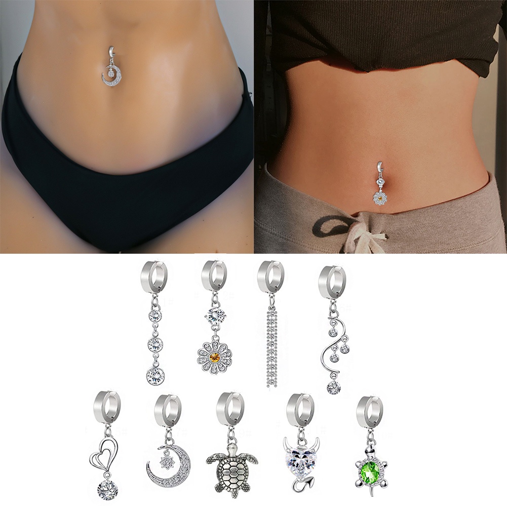 1 Khuyên Rốn Bằng Thép Không Gỉ Hình Rùa Con Dễ Thương Sang Trọng