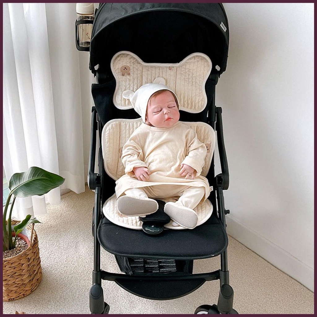 Đệm Cotton Mềm Mại Thoáng Khí Lót Xe Đẩy Em Bé