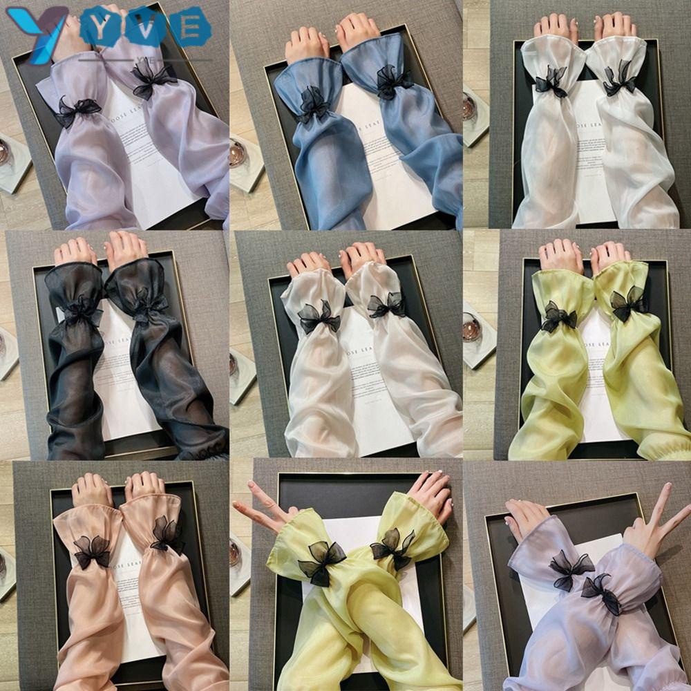 YVE Găng Cánh Tay Chống Nắng Phối Ren Thoáng Khí Chống Tia UV Thời Trang