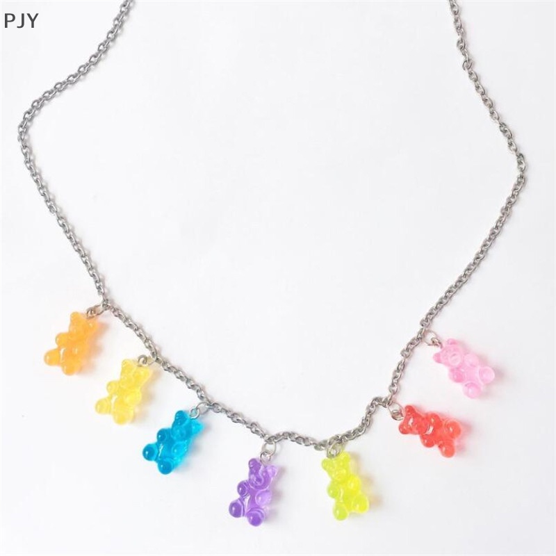 Pjy Dây Chuyền Mặt Hình Gấu Nhiều Màu Sắc Ngọt Ngào Thời Trang
