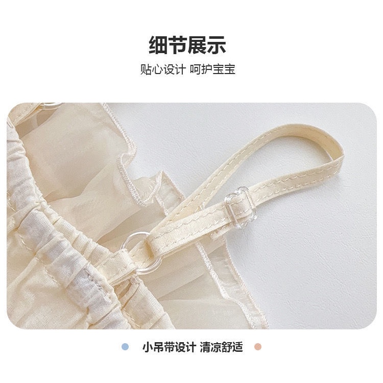 Bộ Áo Liền Quần Hai Dây Mỏng Phong Cách Phương Tây Cho Bé Gái Sơ Sinh