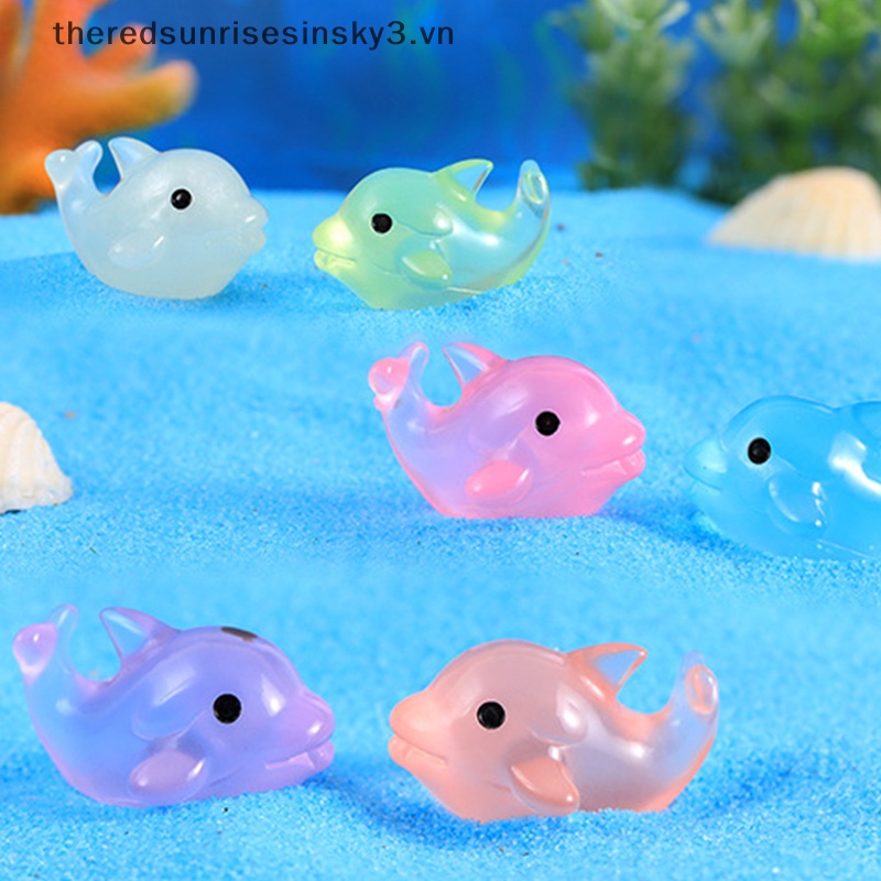 Mô Hình Cá Heo Mini Bằng Nhựa Phát Quang Dễ Thương Trang Trí Tiểu Cảnh DIY