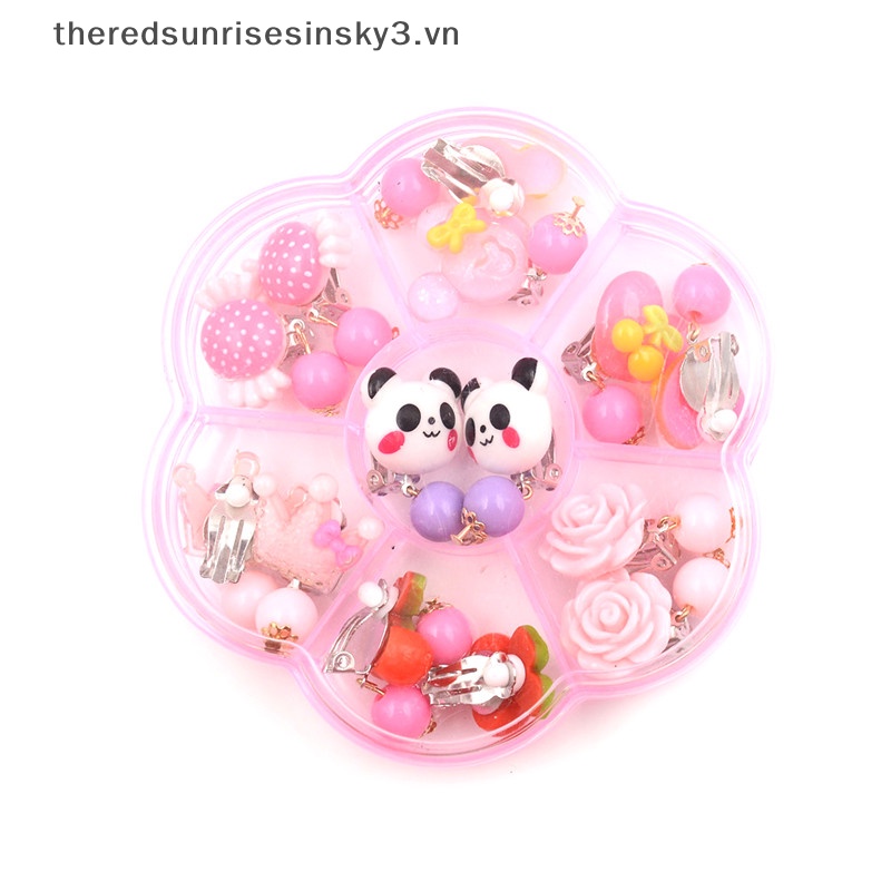 Set 7 Đôi Bông Tai Hoa Panada Thời Trang Cho Bé Gái