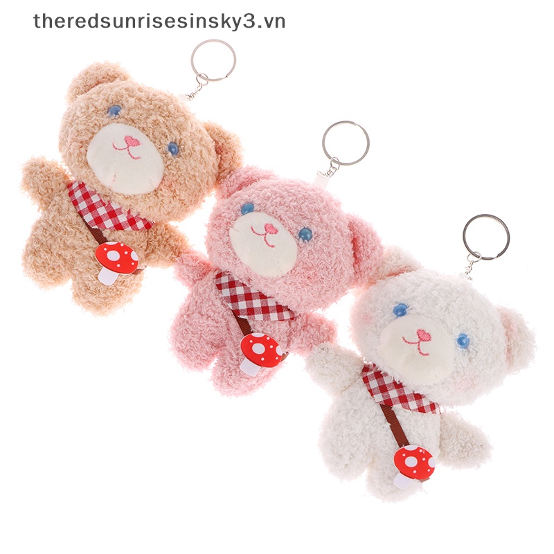 Đồ chơi nhồi bông Hình Gấu Nấm Dễ Thương Treo Móc Khóa / Ba Lô / Móc Khóa Trang Trí
