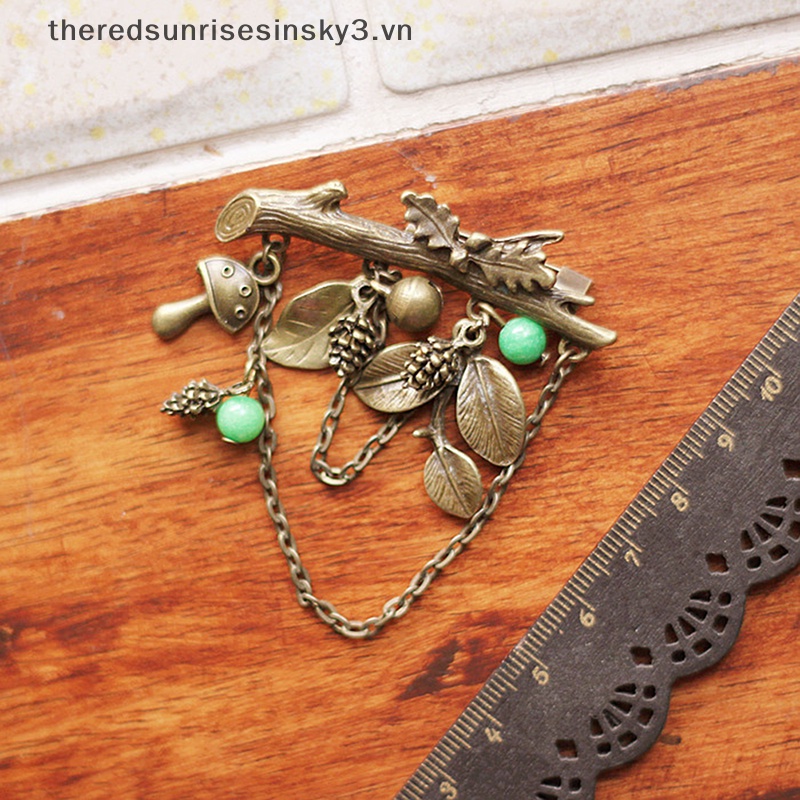 Ghim Cài Áo Hình Cây Thông / Nấm / Nón Thời Trang Vintage