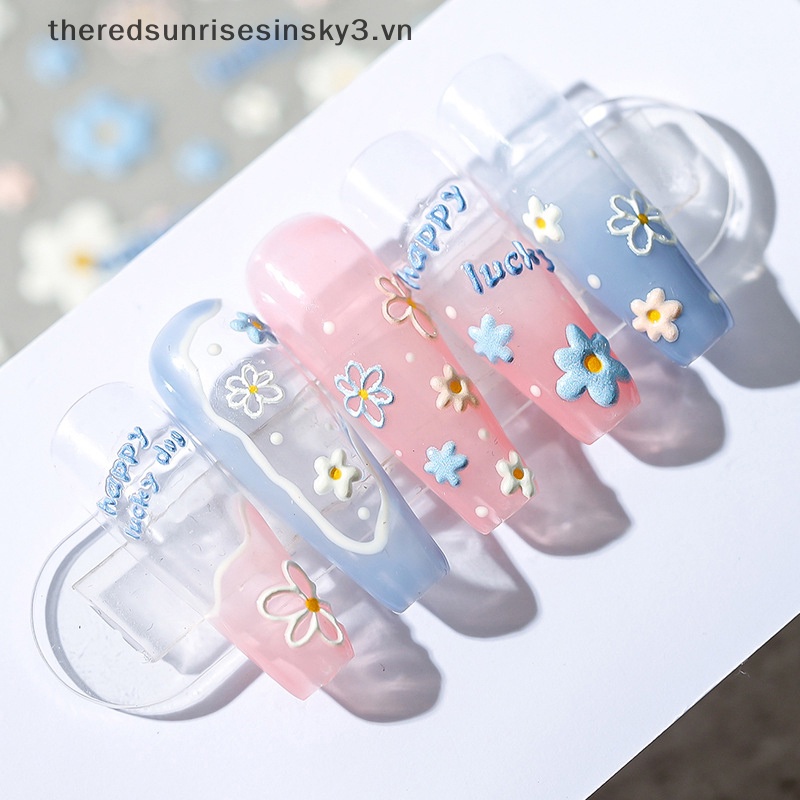 Miếng Dán Trang Trí Móng Tay Hình Hoa Hướng Dương 3D Thời Trang
