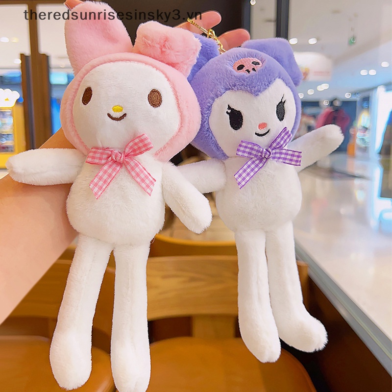 Móc Khóa Hình Búp Bê Nhồi Bông Sanrio Hello Kitty Kuromi Cinnamoroll Đáng Yêu