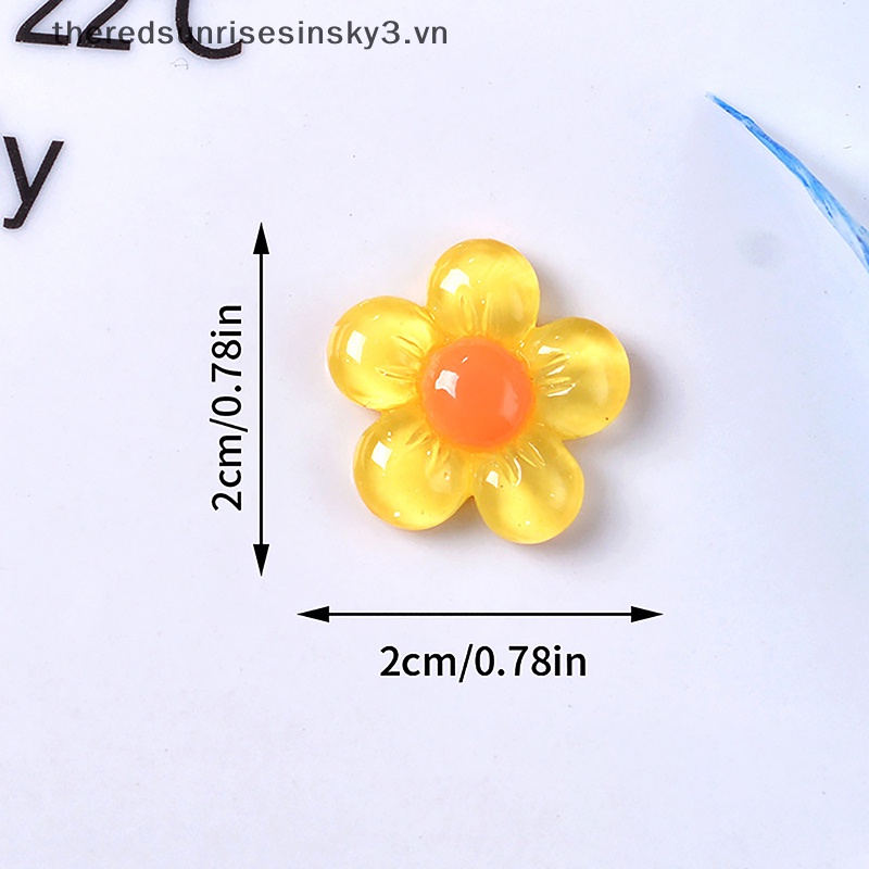 Bộ 20 Bông Hoa Nhựa Resin Trang Trí Sổ Tay Thủ Công