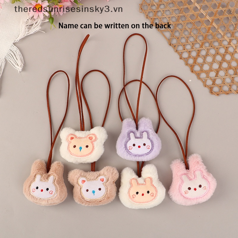 # # Móc Khóa Thỏ Bông Nhỏ Dễ Thương Thời Trang Với Thẻ Tên Thời Trang Cho Túi Xách.