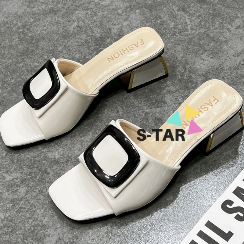 Dép Xỏ Ngón Đế Dày Vừa Quai Khóa Vuông Thời Trang Thoải Mái Dễ Phối Đồ