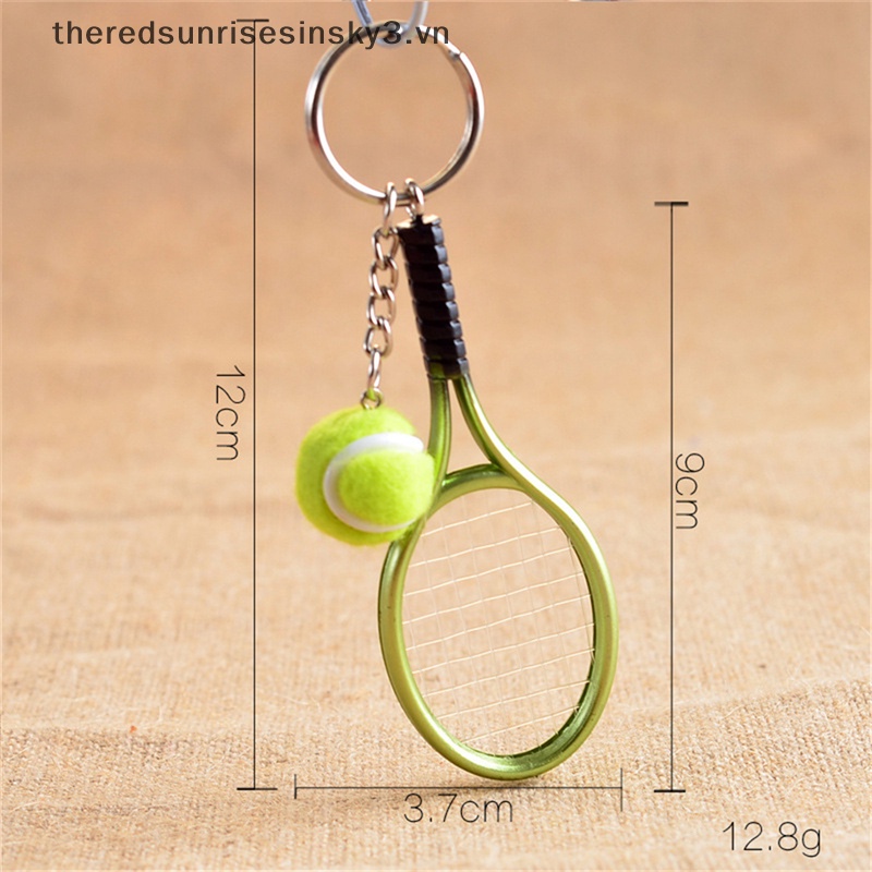 Móc Khóa Hình Vợt Tennis 3D Bằng Kim Loại Sáng Tạo Thời Trang