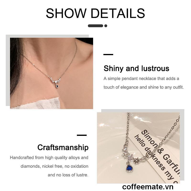 ⚡INS Hàn Quốc Vòng cổ giọt nước Zircon thanh lịch Màu bạc của phụ nữ