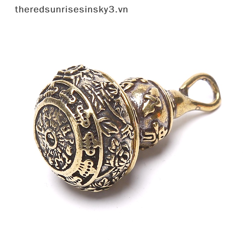 # # Hộp Đựng Viên Thuốc / Móc Khóa Bằng Đồng Thau In Chữ Trung Quốc