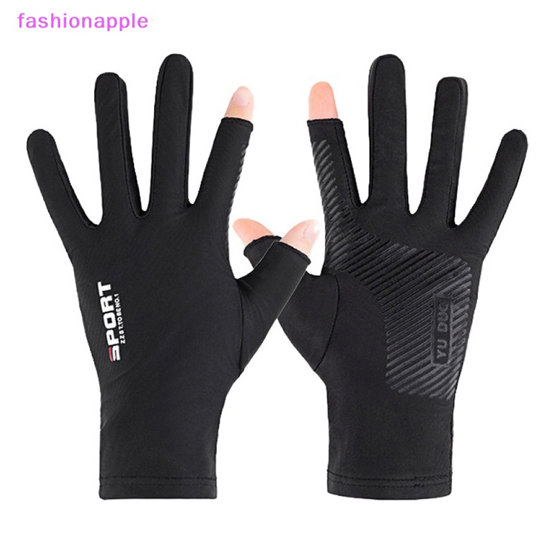 Găng Tay Đạp Xe Vải Lụa Lạnh Thoáng Khí Chống Tia UV Màn Hình Cảm Ứng