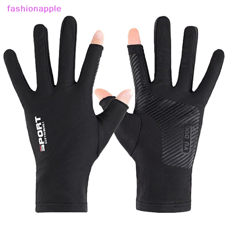 Găng Tay Đạp Xe Vải Lụa Lạnh Thoáng Khí Chống Tia UV Màn Hình Cảm Ứng