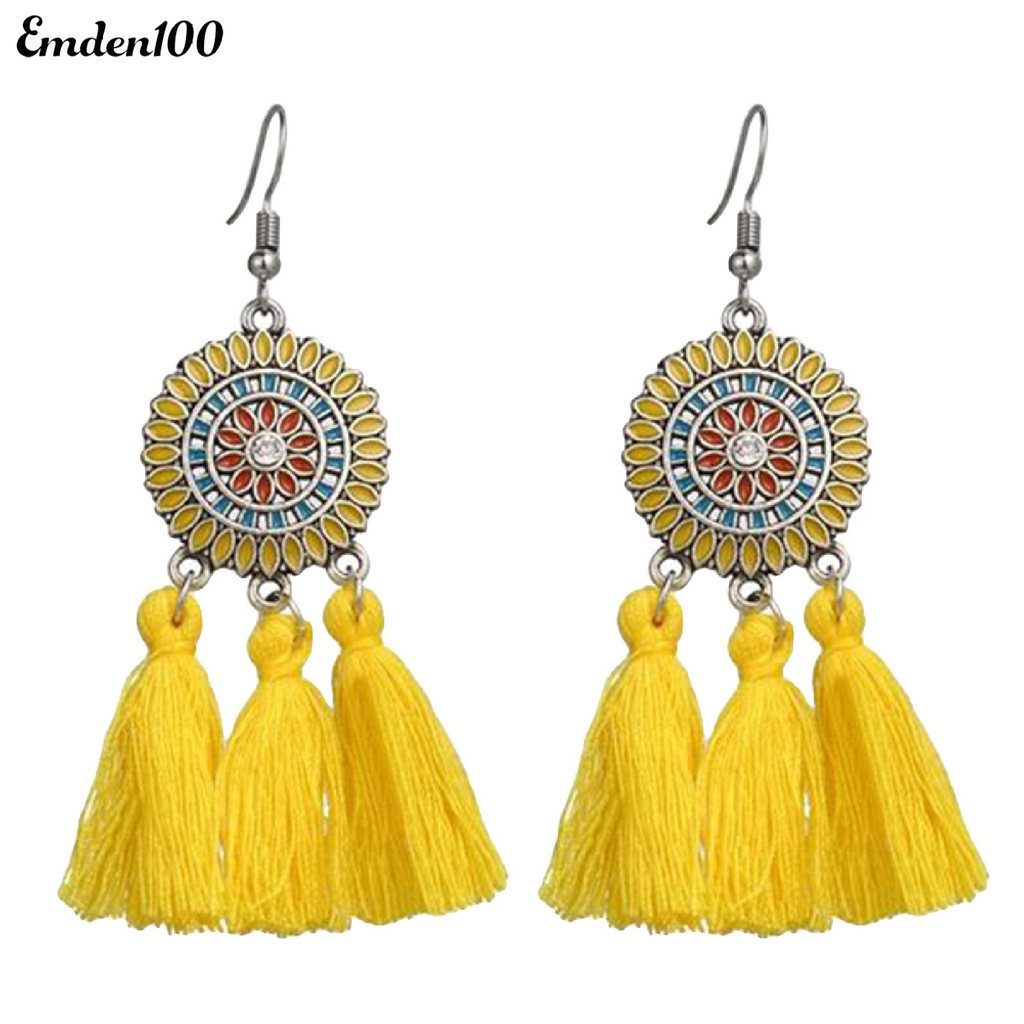 Bông Tai Hình Hoa Hướng Dương Bằng Hợp Kim Phong Cách Bohemian Dành Cho Nữ