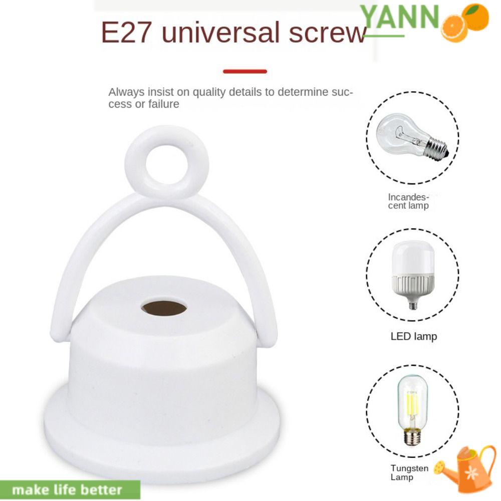 YANN1 Giá Đỡ Bóng Đèn Khẩn Cấp E27 12V Bằng Nhựa Có Móc Treo Tiện Dụng