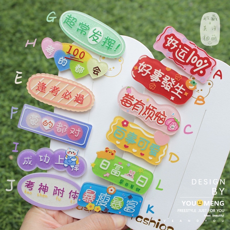 Kẹp Tóc Hình Hoa Hoạt Hình Bằng Acrylic Phong Cách Hàn Quốc Dễ Thương Cho Nữ