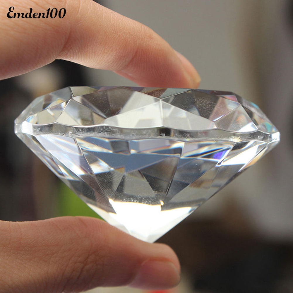 [EMDEN] Kim Cương Nhân Tạo Khổng Lồ Bằng Kính Trong Suốt 40mm Cắt Mặt Trang Sức Trang Trí