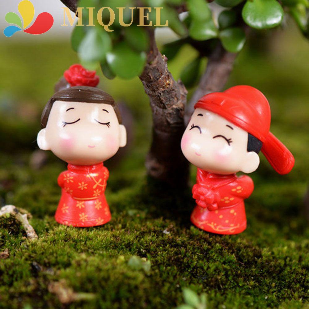 MIQUEL Mô Hình Cô Dâu Chú Rể Mini Trang Trí Tiểu Cảnh