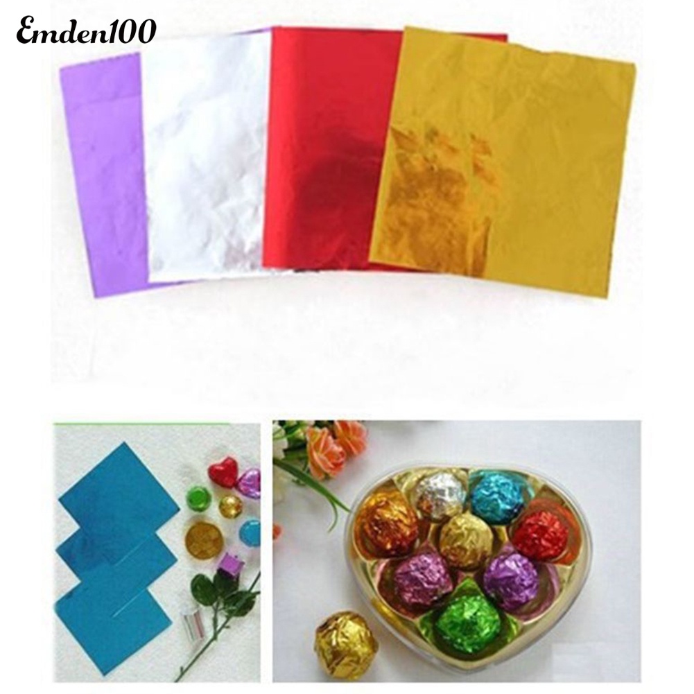 [EMDEN] Set 100 Giấy Nhôm Nhiều Màu Sắc Gói Kẹo / Sô Cô La
