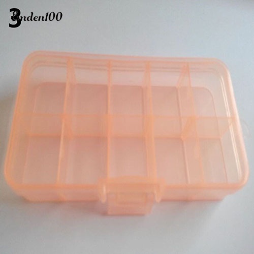EMDEN Hộp Đựng Thuốc 10 Ngăn Bằng Nhựa Có Thể Điều Chỉnh Giá Đỡ Hạt Trang Sức