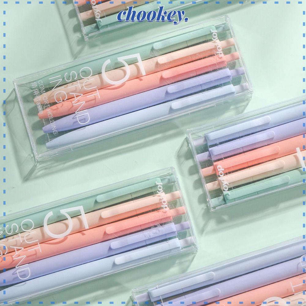 CHOOKEY Set 5 Bút Bi Mực Đen Ngòi 0.5mm