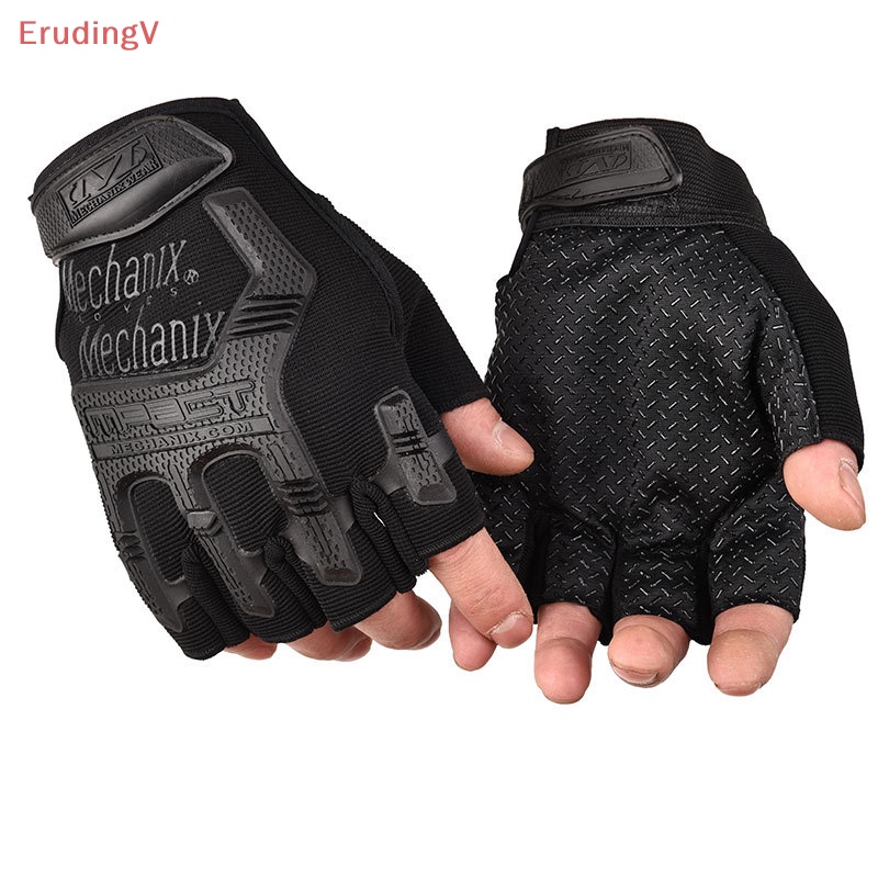 [ErudingV] Găng Tay Nửa Ngón Chống Trượt Phong Cách Quân Đội Cho Nam [Mới]