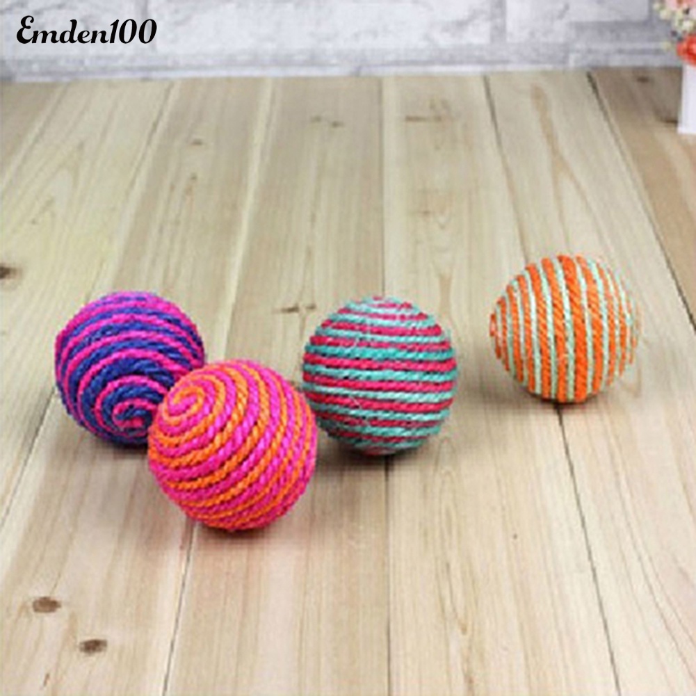 [EMDEN] Đồ Chơi Lục Lạc Dây Thừng Đan Sisal Để Huấn Luyện Thú Cưng Cắn
