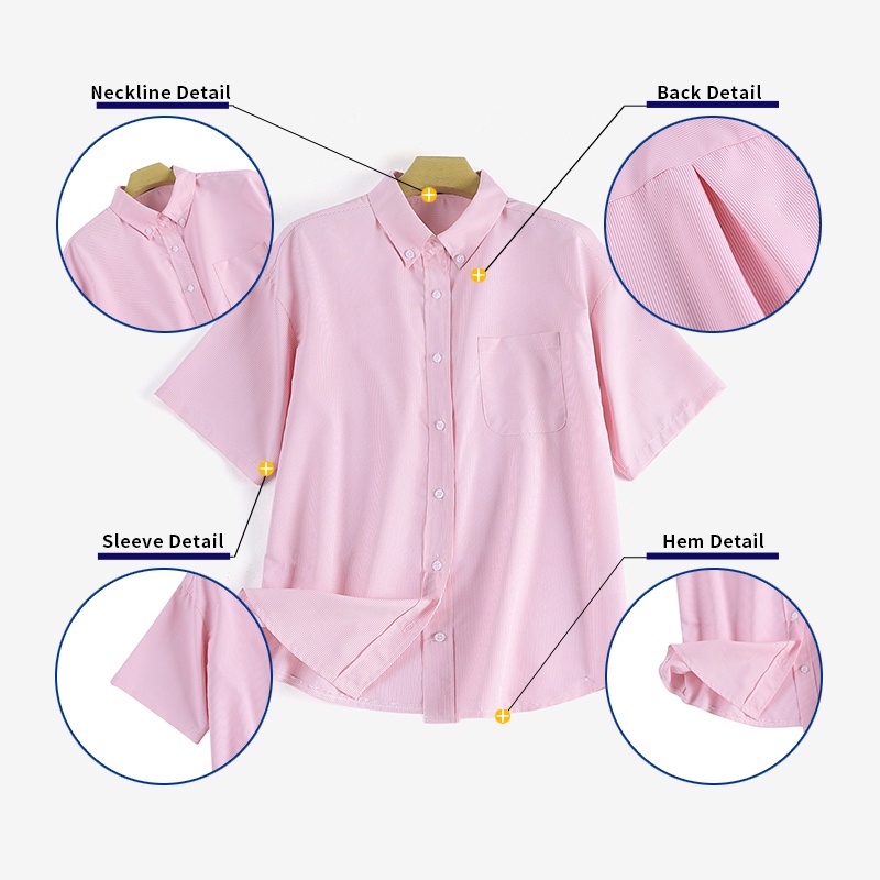 Zanzea Áo Sơ Mi Tay Lửng Họa Tiết Kẻ Sọc Phong Cách Hàn Quốc Dành Cho Nữ