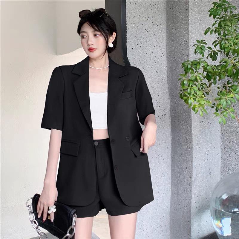 Bộ Quần Áo Vét Xẻ Tà ( Không có Áo Trong) Vải Cotton Lạnh 50 - 100Kg Dễ Thương