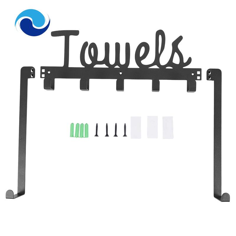Giá Treo Cửa 5 Móc Màu Đen Tiện Dụng Cho Phòng Tắm
