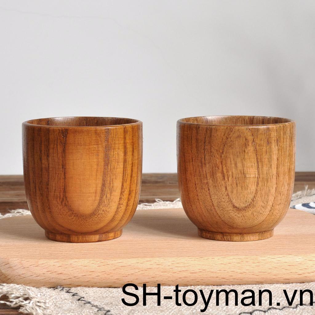(runbu) Cốc Uống Trà Sữa Bằng Gỗ Tự Nhiên Phong Cách Trung Hoa