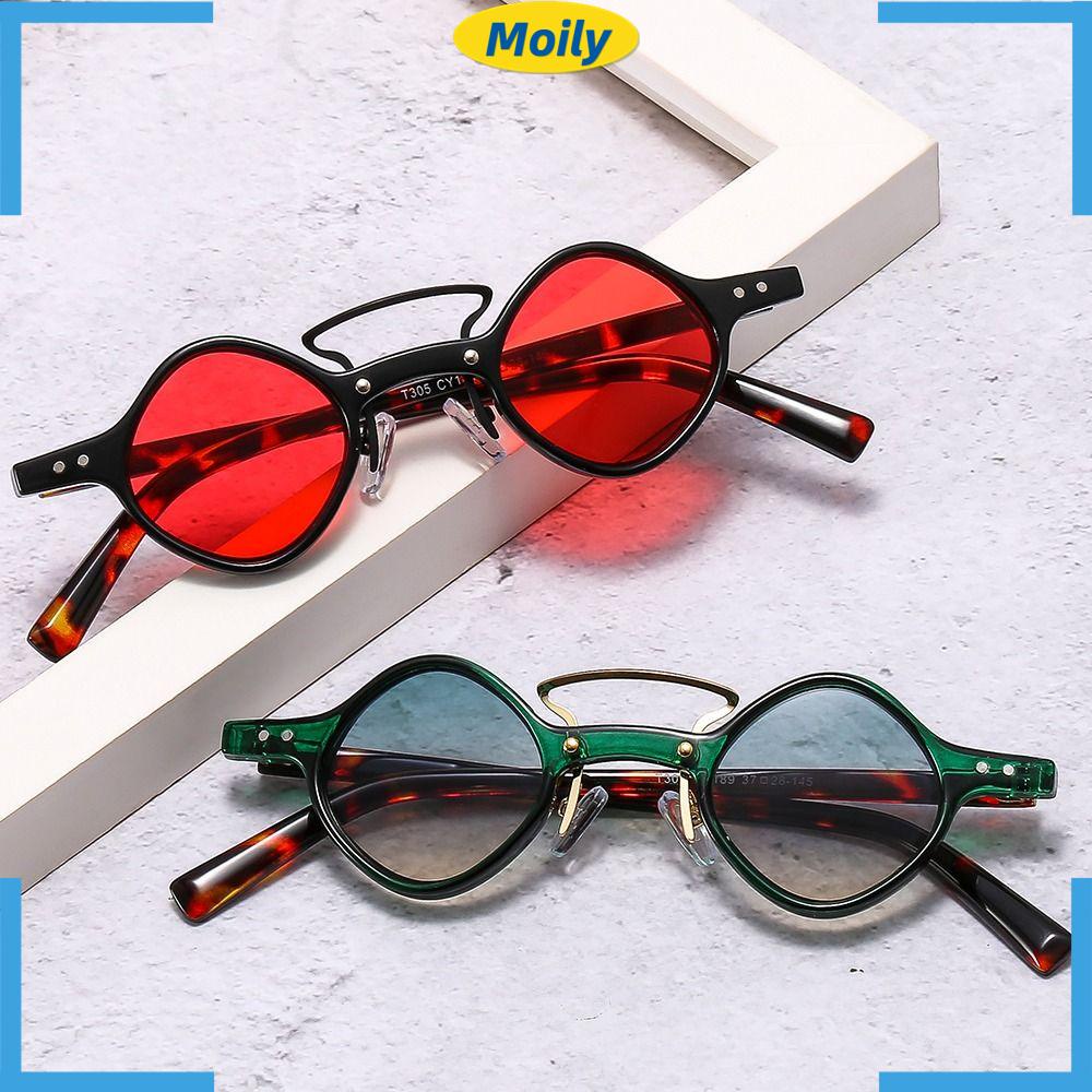 MOILYVN Kính Mát Gọng Vuông Tròn Nhỏ Màu Gradient Phong Cách Punk Cổ Điển Cho Nam Và Nữ