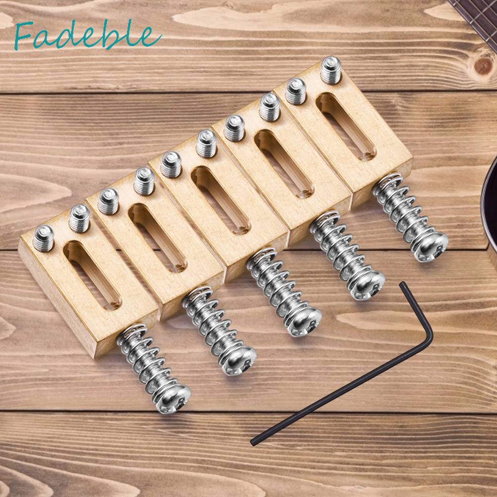 Ngựa Đàn Guitar Điện Bằng Đồng Thau 6 Cái 10.5mm Điều Chỉnh Được