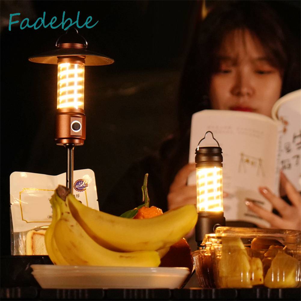 Đèn Cắm Trại Phong Cách Retro Chống Thấm Nước 400LM 2200mAh Sạc USB Tiện Lợi