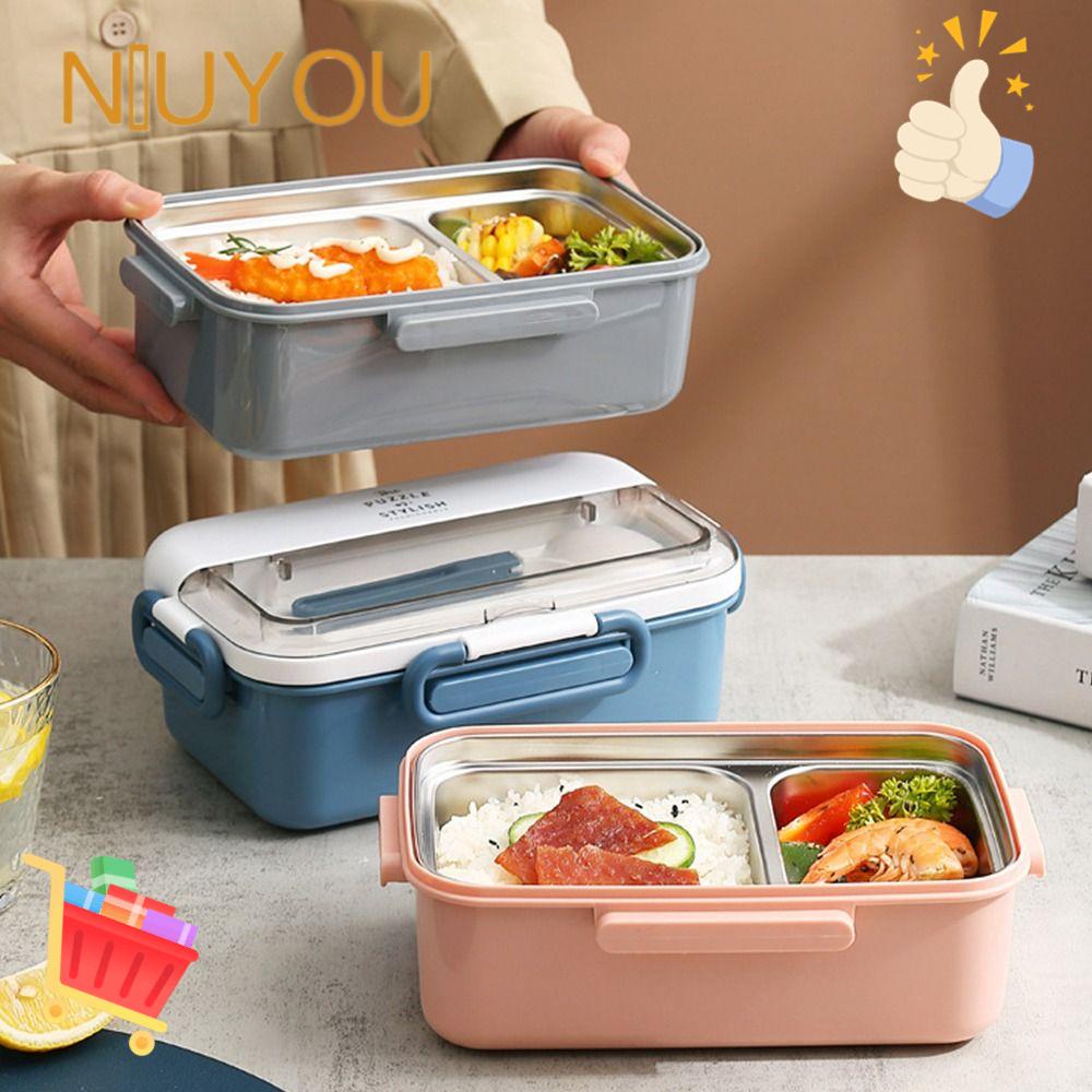 NIUYOU Hộp Đựng Cơm Trưa Hình Chữ Nhật Chia Ngăn Tiện Dụng Cho Học Sinh / Nhân Viên Văn Phòng