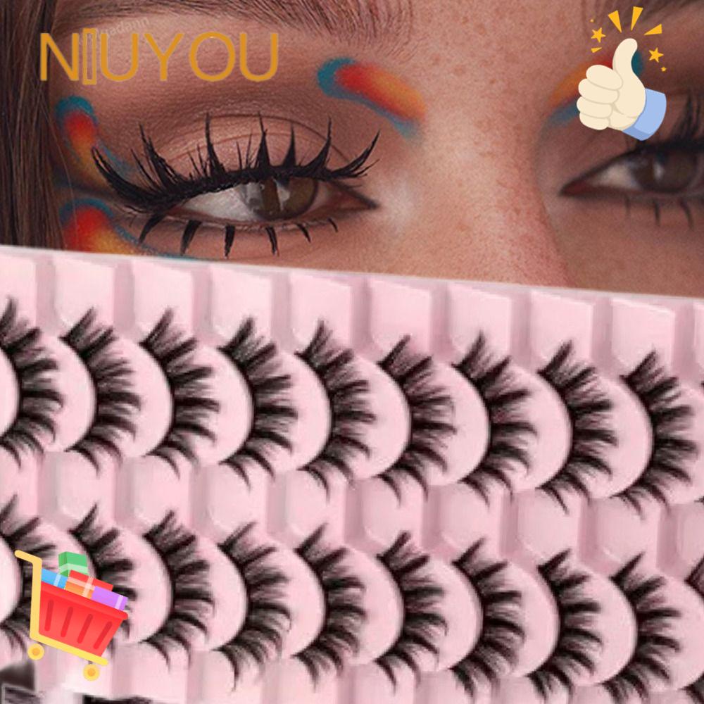 NIUYOU 10 Cặp Lông Mi Giả Thời Trang Cho Nữ