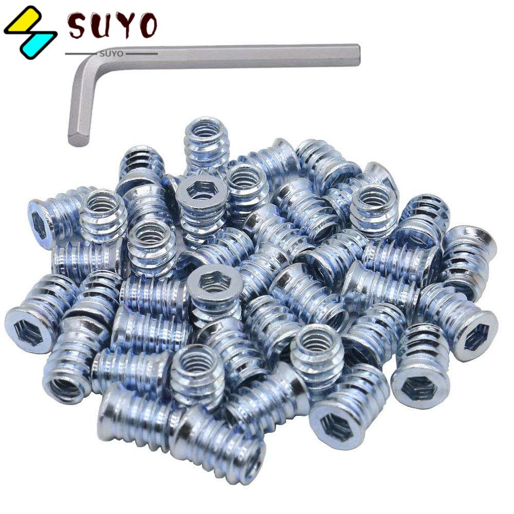 SUYO Set 40 Đai Ốc Lục Giác Hợp Kim Kẽm 1 / 4-20X15Mm Chuyên Dụng Cho Đồ Nội Thất Gỗ