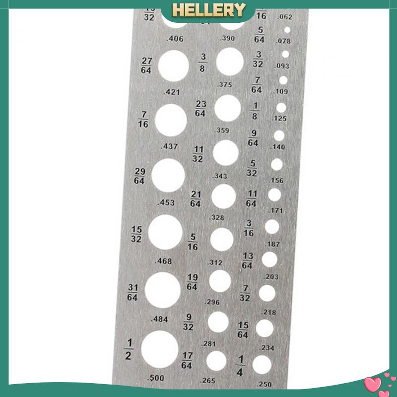 Thước Đo Kích Thước Mũi Khoan 1.59-12.7cm Bằng Thép Không Gỉ Tiện Dụng