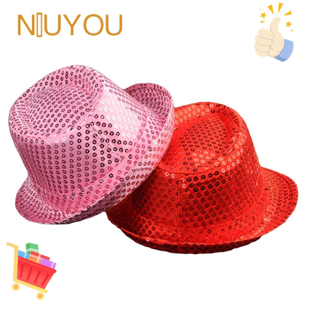 NIUYOU Nón Panama Đính Kim Sa Lấp Lánh Thời Trang Cho Nam Nữ