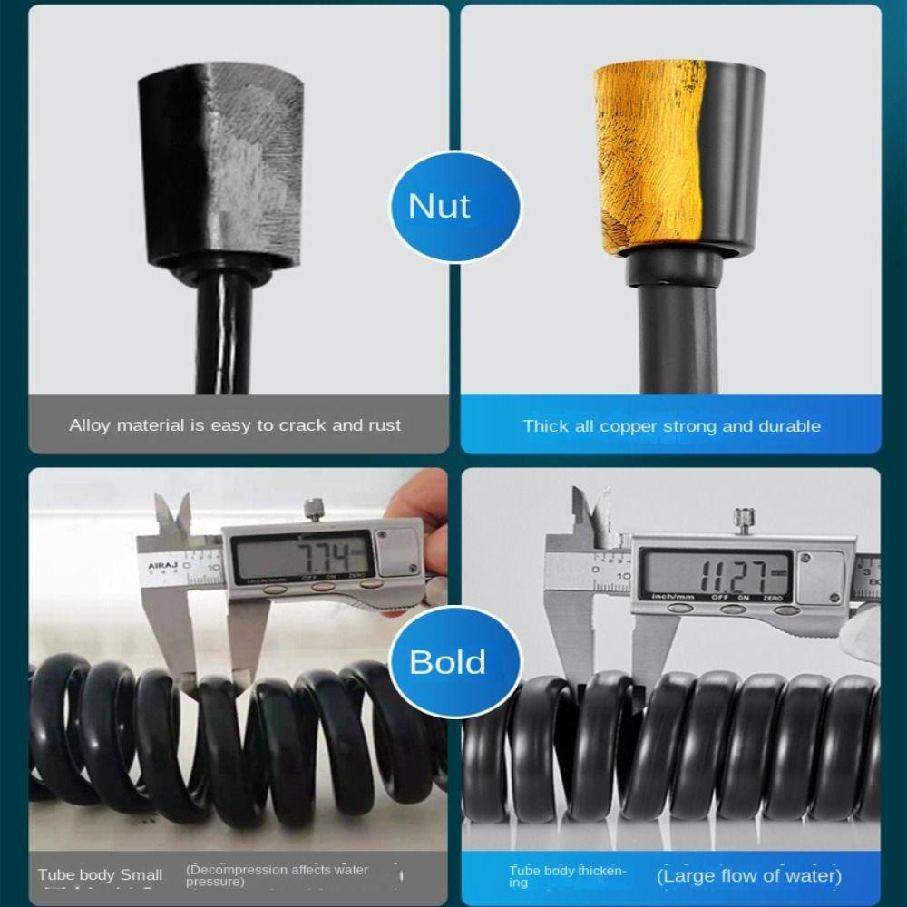 LONTIME Bộ 2 Ống PU Xịt Nước Vệ Sinh Màu Xám Dài 2M Tiện Dụng Cho Nhà Tắm