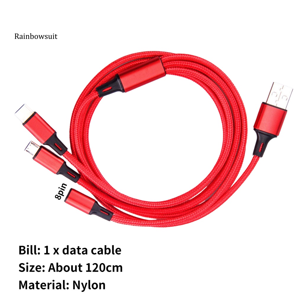 Dây Cáp Sạc Micro USB Type-C 2A 8Pin Chống Đứt Gãy Cho Điện Thoại Dùng Trong Xe Hơi