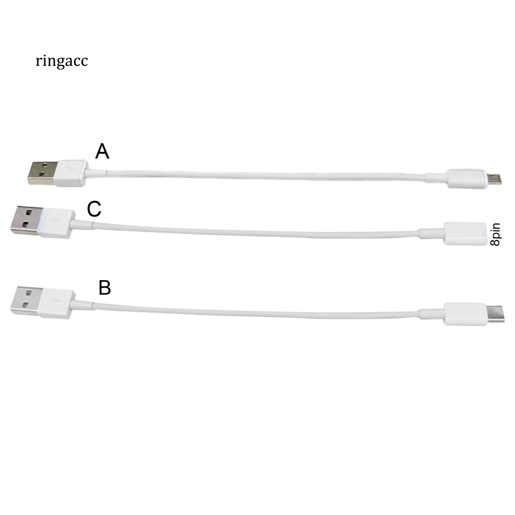 Dây Cáp Sạc RGA 20cm 2A Micro USB Type-C 8Pin Cho Điện Thoại Android