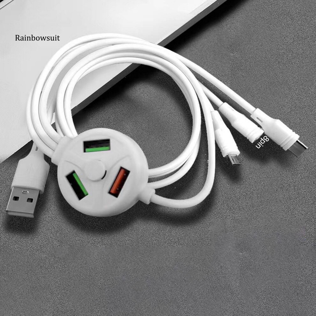 Dây Cáp Sạc Ba Cổng USB Dài 6 Trong 1 Di Động Cho Apple