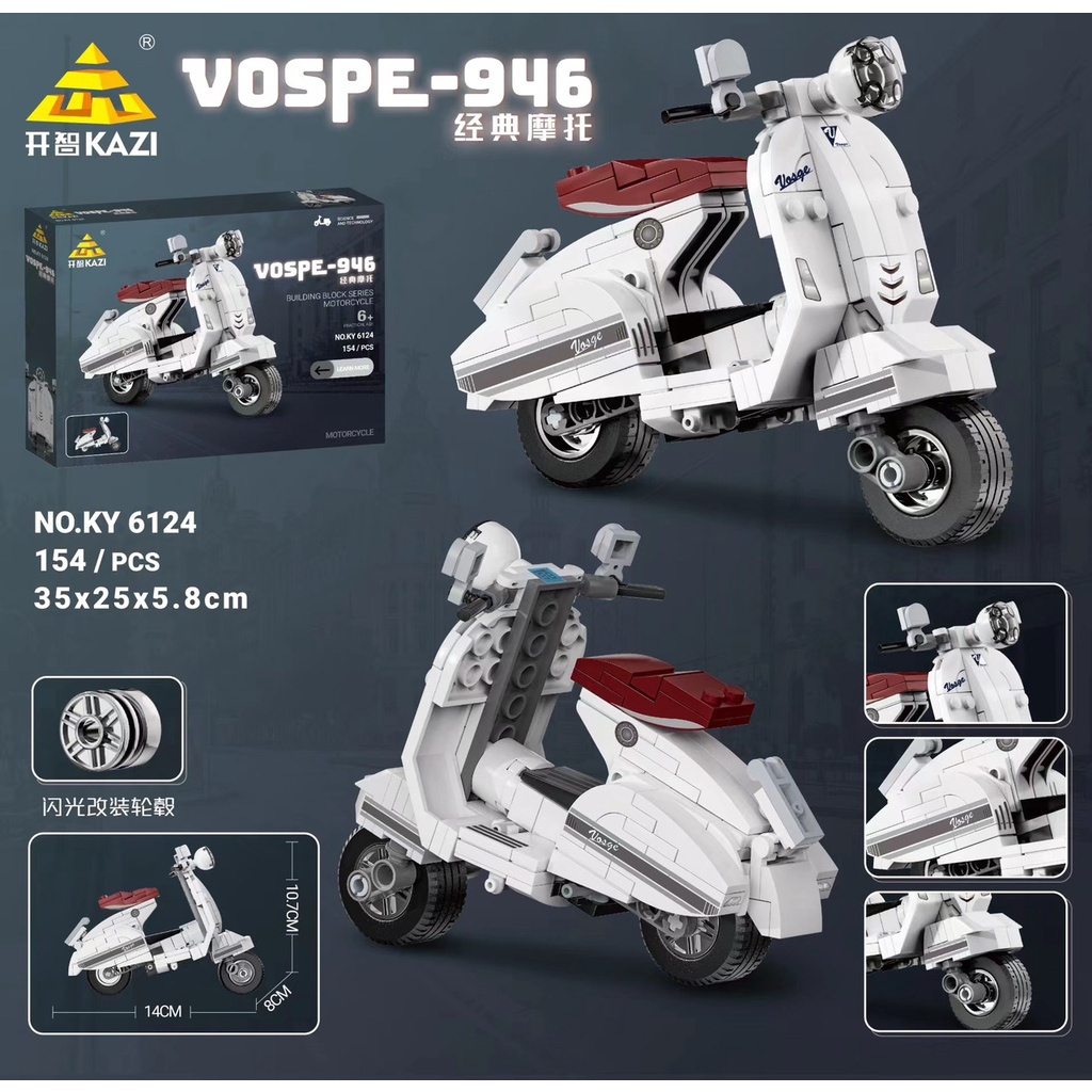 Lego, Bộ Xếp Hình Thông Minh Xe Vespa Đủ Model 946, VNA2, GS, S50