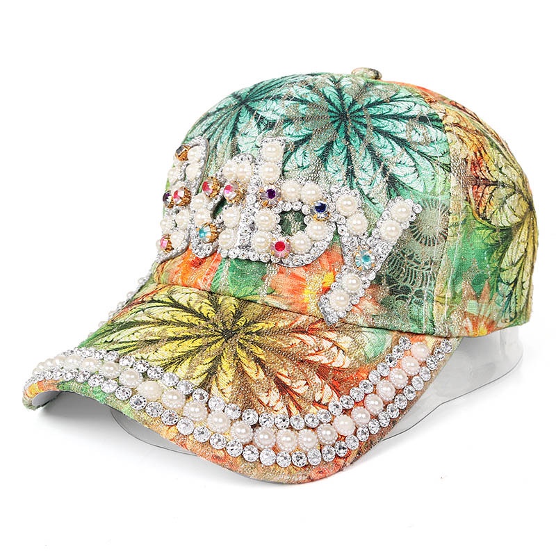 Mũ Lưỡi Trai Đính Đá Nhiều Màu Sắc Phong Cách Hàn Quốc Thời Trang Mùa Hè Cho Nữ