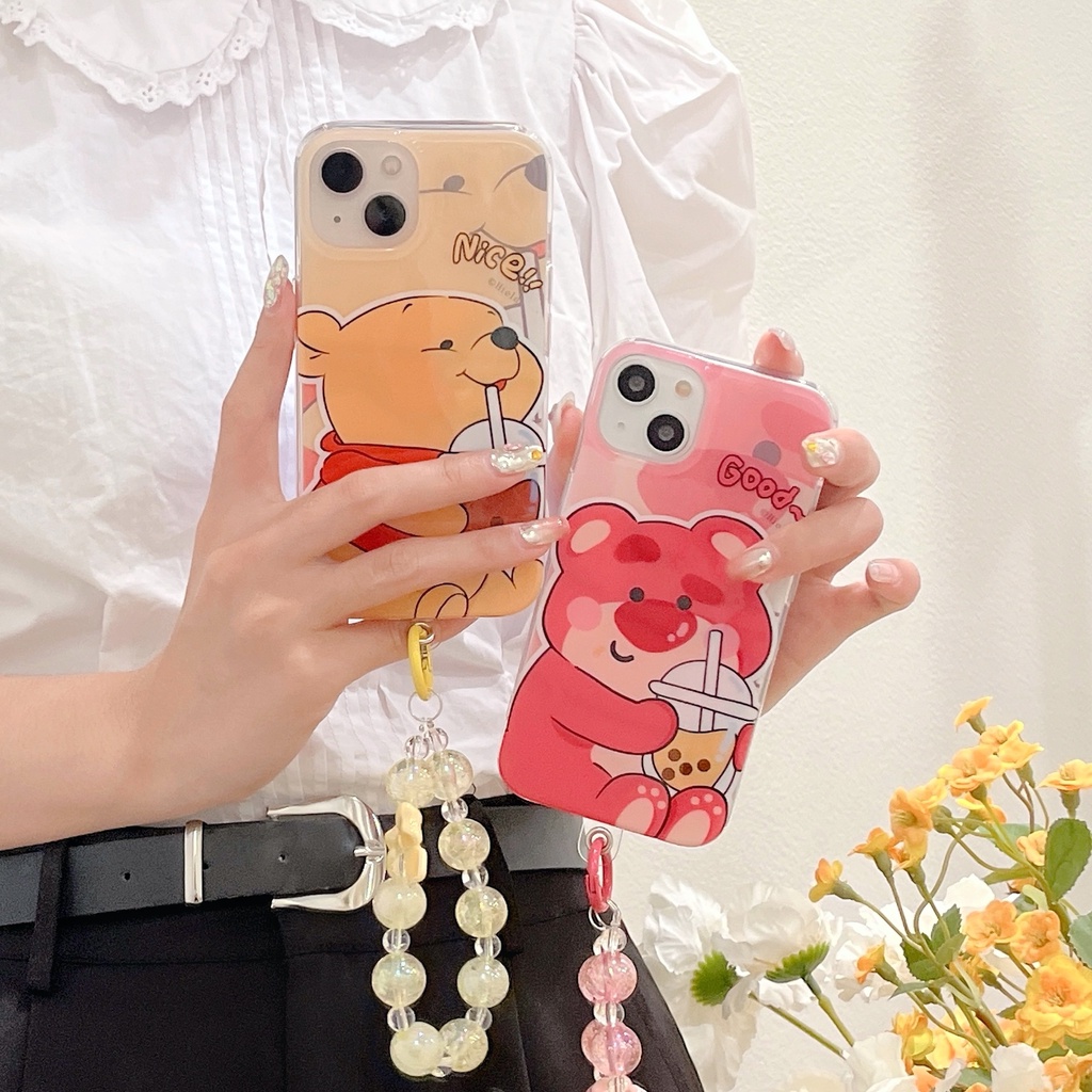 Ốp Điện Thoại IMD Hai Mặt Chống Sốc Kèm Dây Đeo Cho IPhone 14 13 12 11 Pro Max