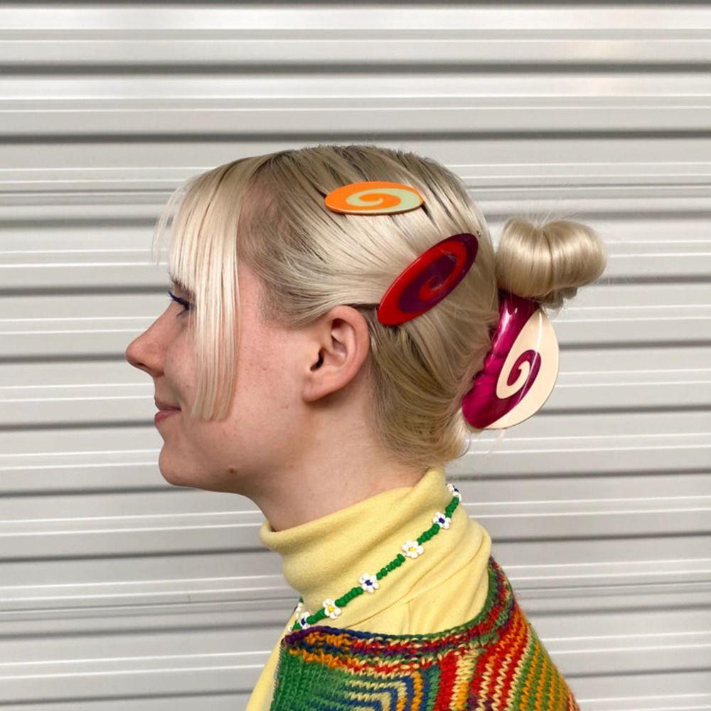 EPOCH Kẹp Tóc Hình Cá Mập / Bánh Bao Hình Tròn Phong Cách Thời Trang Dành Cho Nữ